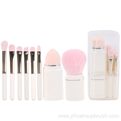 double sided Eight Mini Portable Retractable Blush Brush